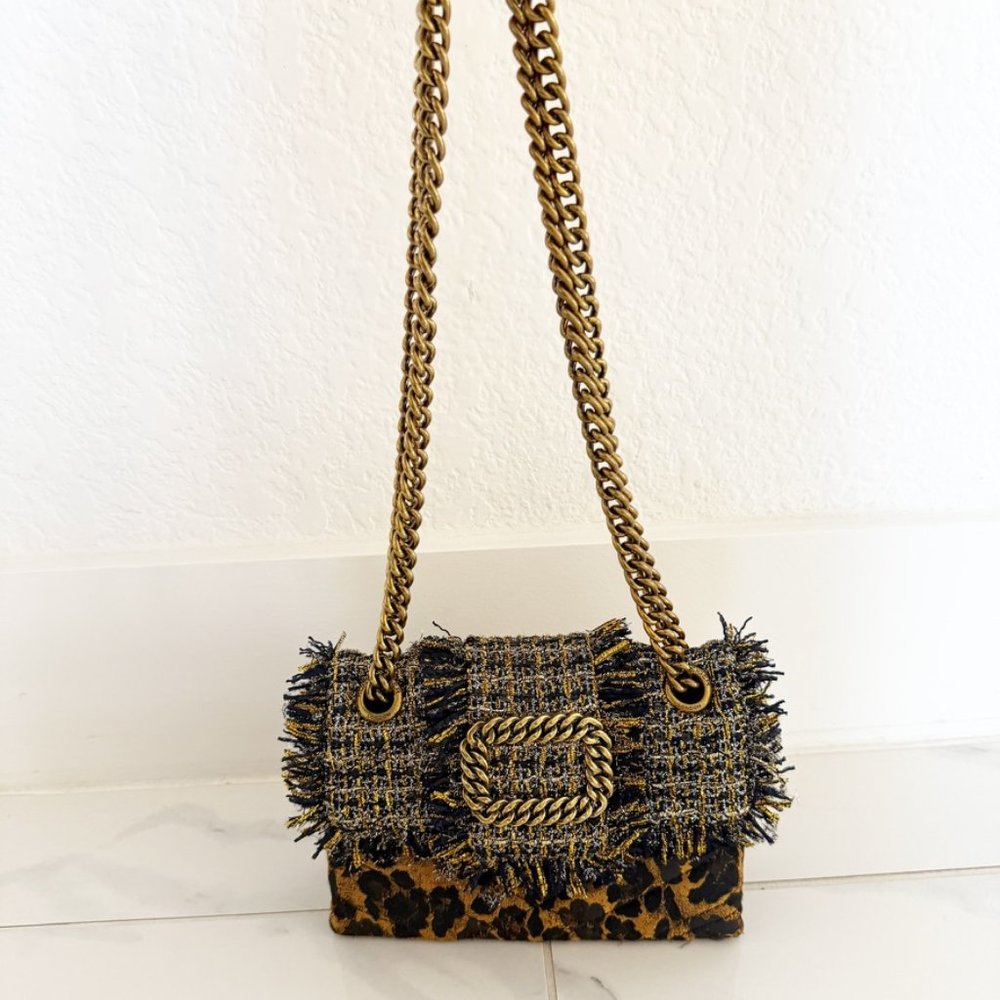 Kurt Geiger London Kensington Mayfair Tweed Mini Shoulder Bag